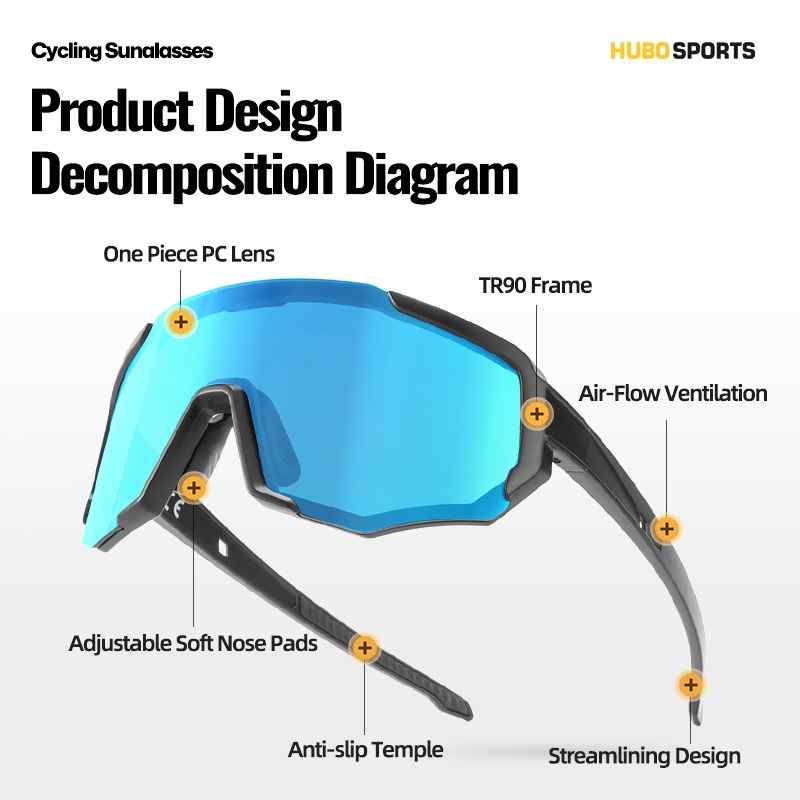 HB-517 baseball sunglasses structure detail